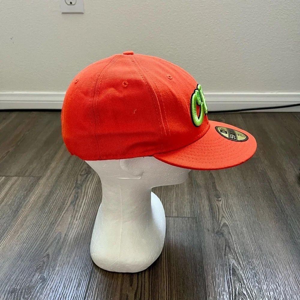 New Era Bright Orange Cap with Green Logo